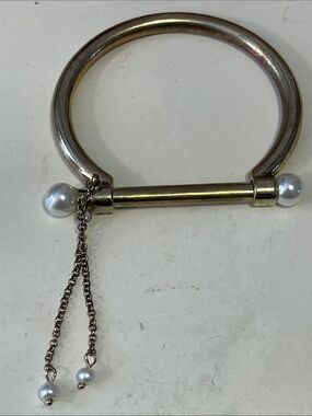 Plunder gold-tone Axel pearl bracelet with magnetic closure